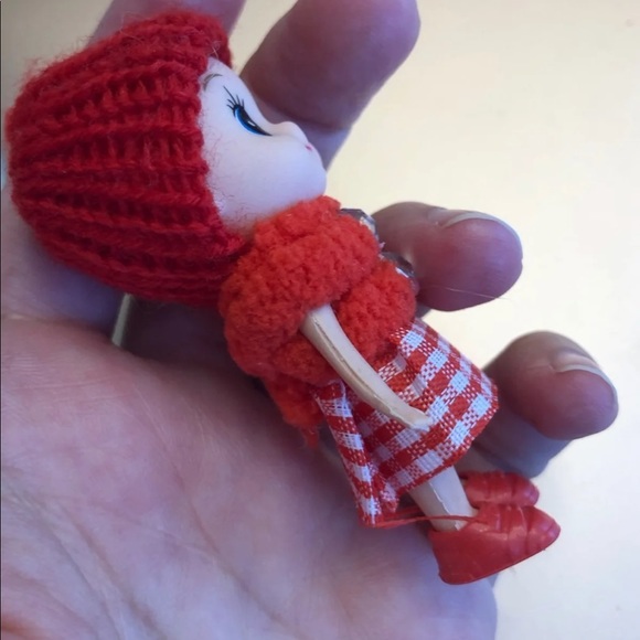 Toddler elf doll RED girl looks cute on a shelf - Picture 5 of 5